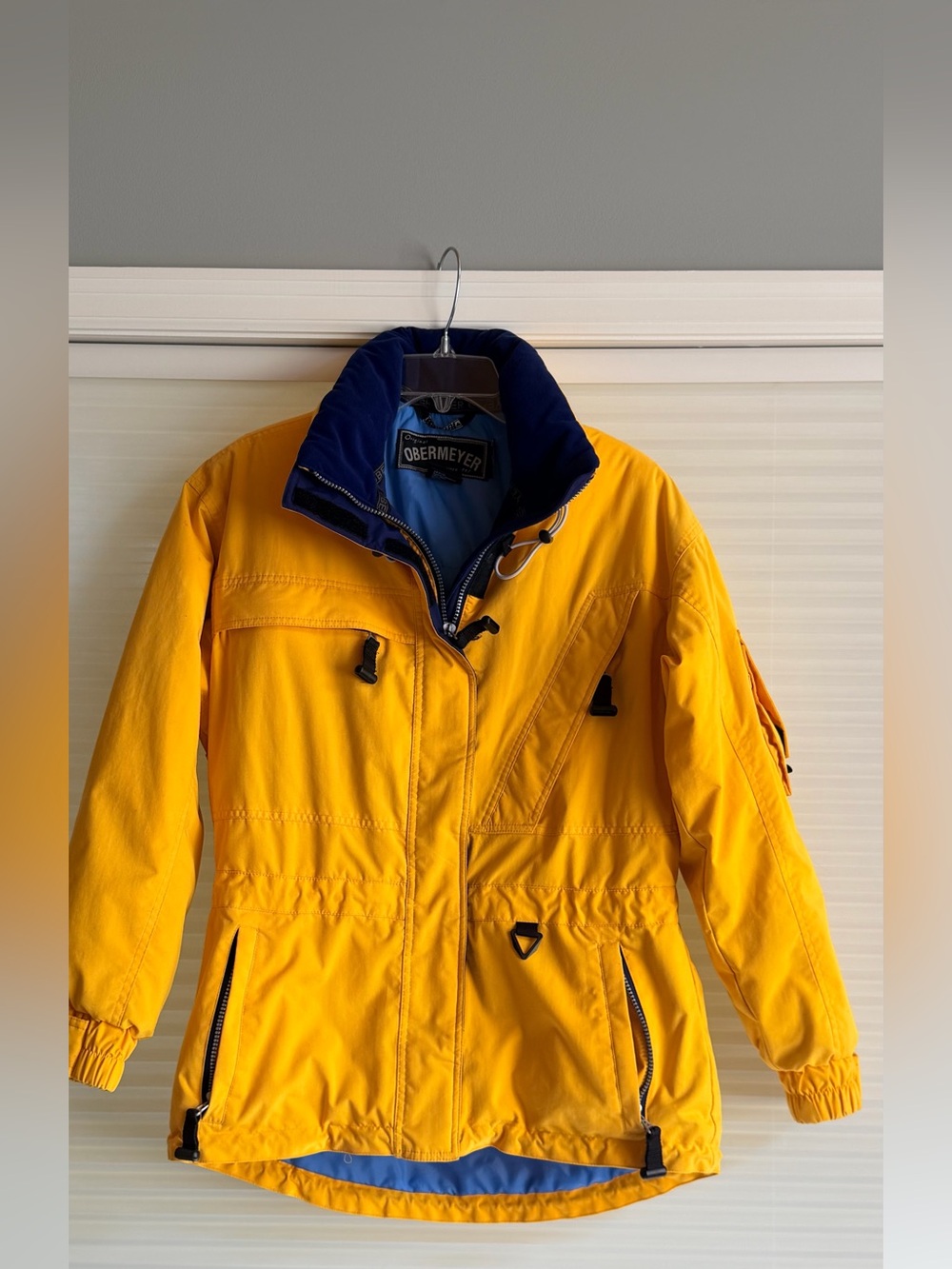 Retro 90s Obermeyer Insulated Yellow Ski Snowboard Jacket Ladies Sz 8